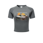 Retro Cars Graphic Crop Top-INNBLAC Fashion Apparel