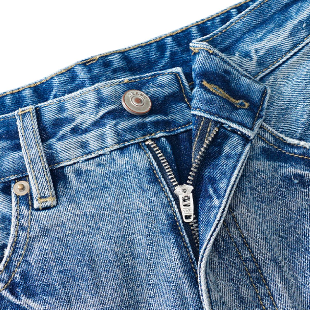 Relaxed Fit Whisker Denim Shorts