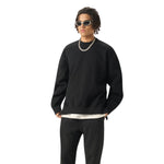 Solid Color Side-Split Fleece Sweatshirt