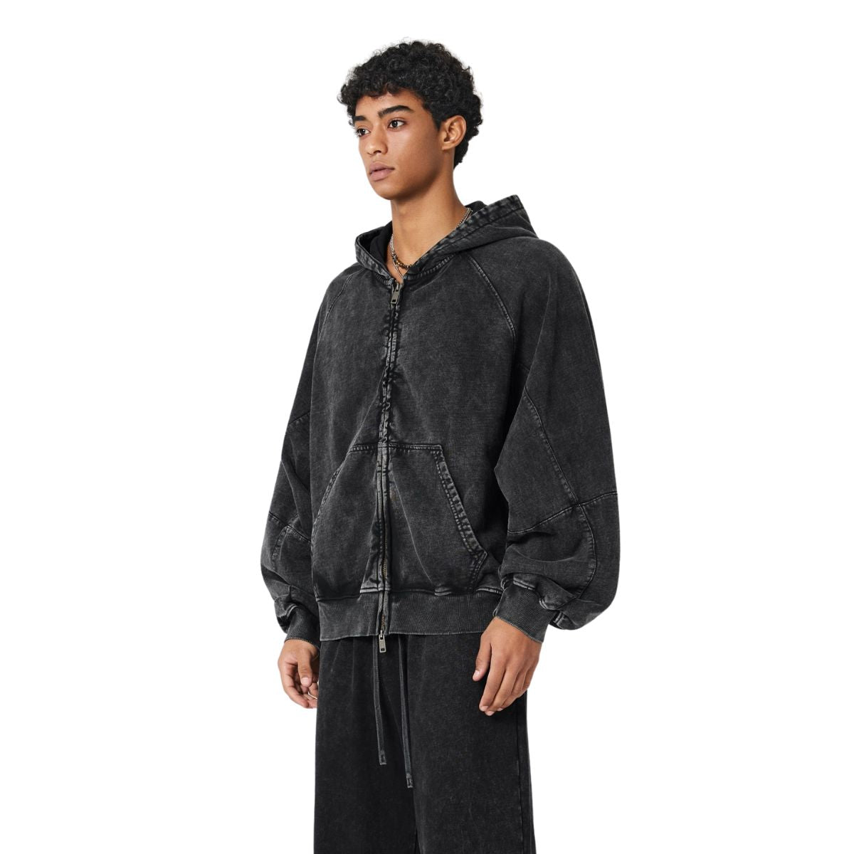 Heavyweight Washed Cotton Boxy Hoodie