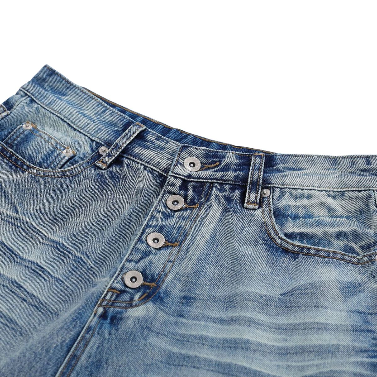 Vintage Washed Wide Leg Denim Shorts