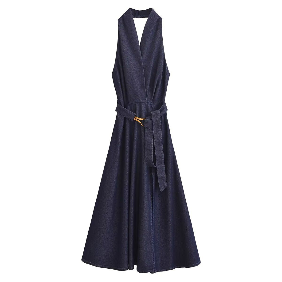 Falda vaquera con bordado de perlas y lavado vintage