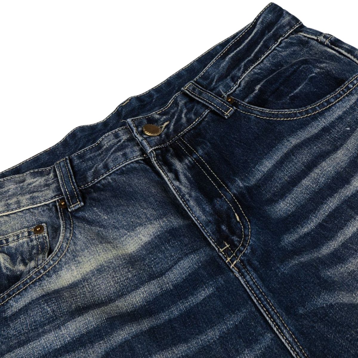 Vintage Washed Distressed Flare Jeans