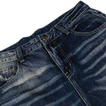 Vintage Washed Distressed Flare Jeans