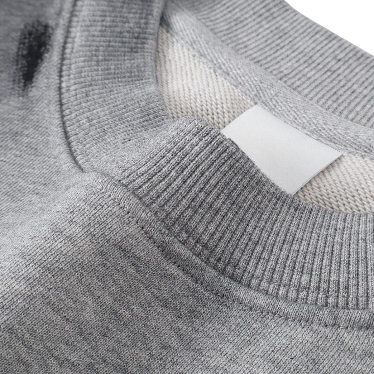 Cotton Terry Washed Distressed Graffiti Drop‑Shoulder Crewneck Sweatshirt