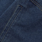 Heavy Industry Retro Zipper Stand Collar Motorcycle Wear Washed Denim Jacket