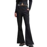 Women's Pleated Flared Plush Trousers
