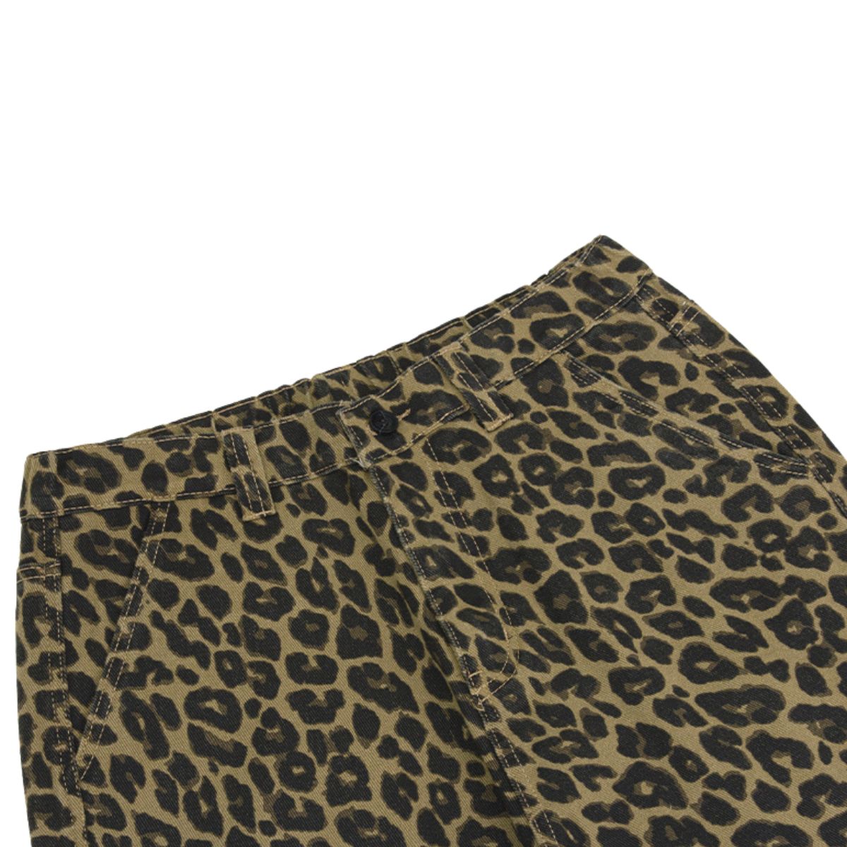 Leopard Print Patchwork Relaxed Wide-Leg Lounge Pants