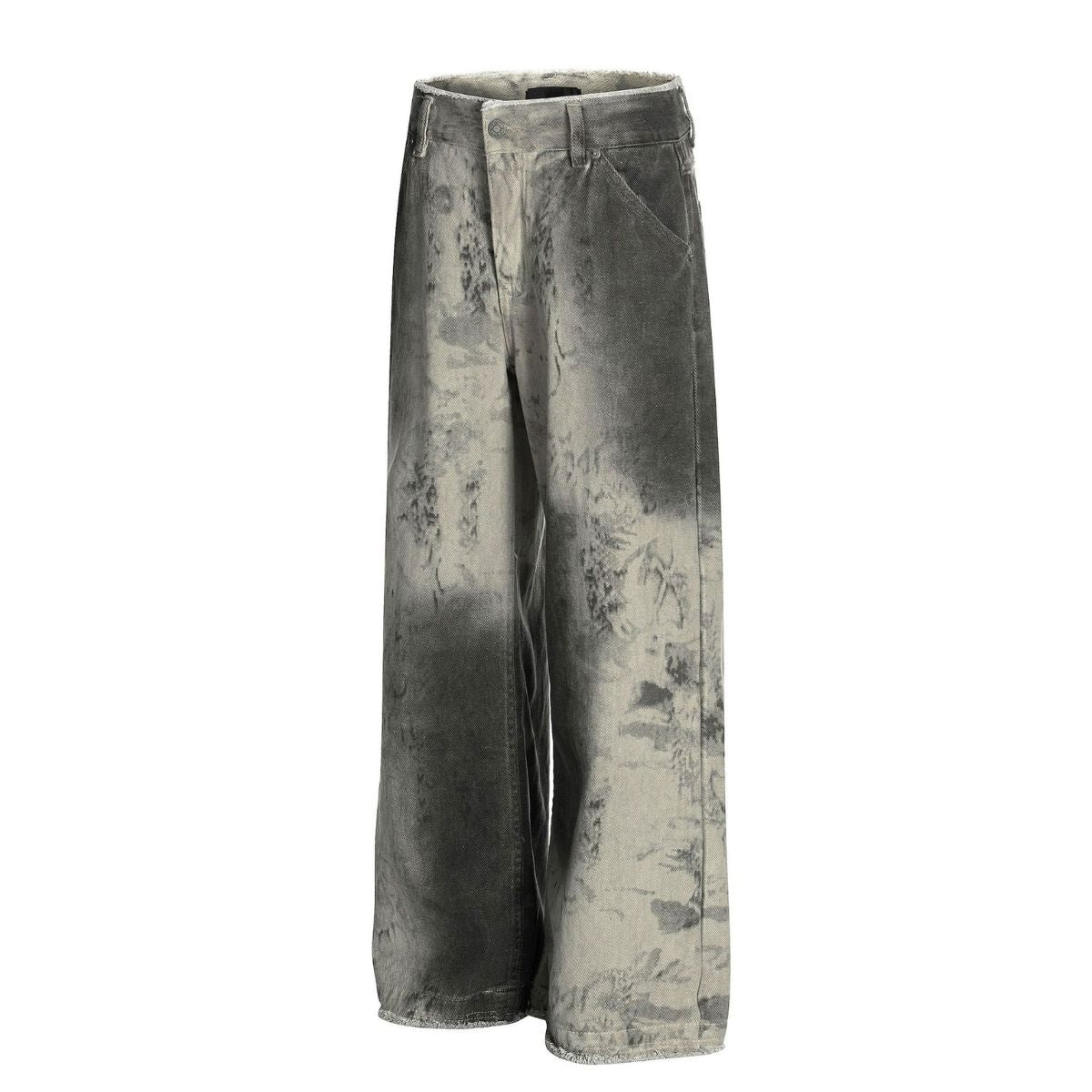 Smoke Rise Vintage Wash Raw Hem Straight-Leg Jeans