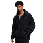 Heavyweight Washed Cotton Zip-Up Hoodie