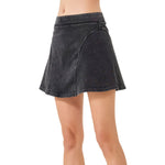 Women's Stretch Flared Knit Denim Skort