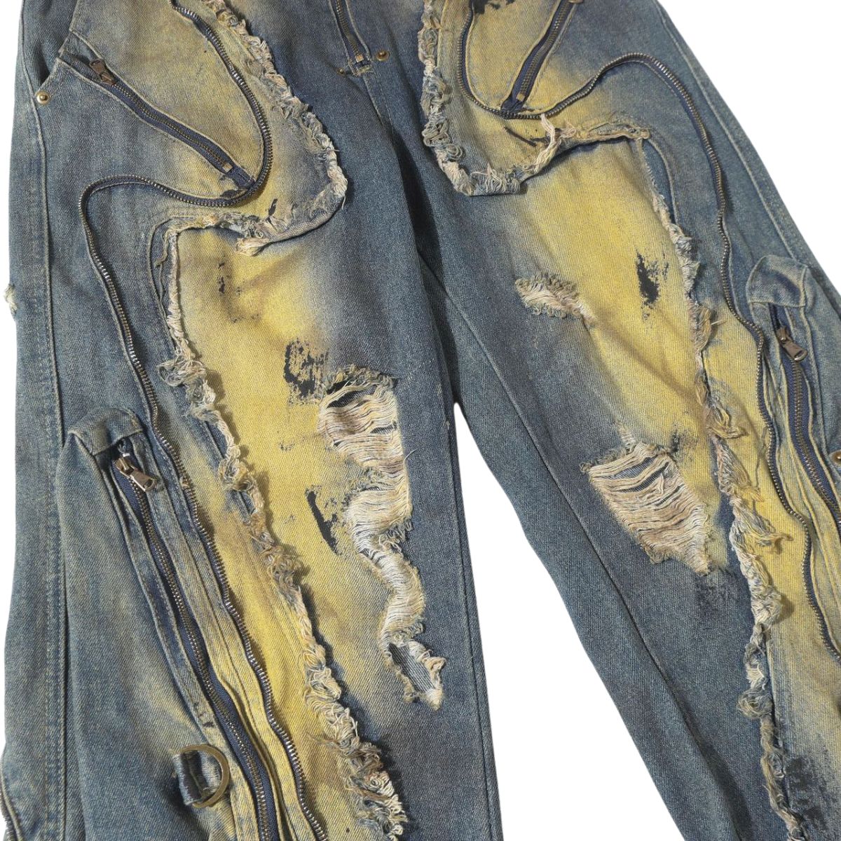 Smoke Rise Y2K Baggy Ripped Cargo Jeans