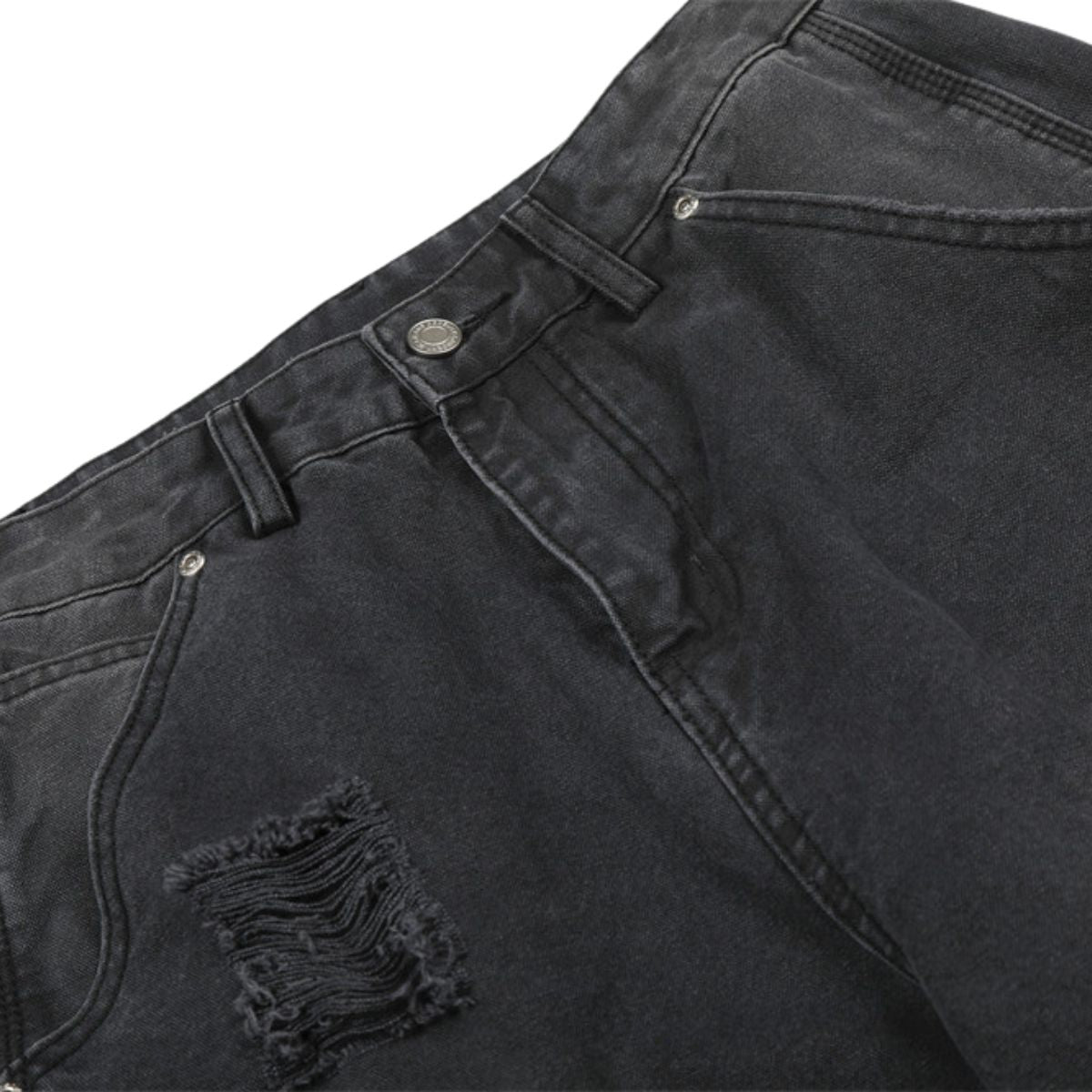 Men's Distressed Punk Cargo Pants �Loose Wide-Leg Streetwear