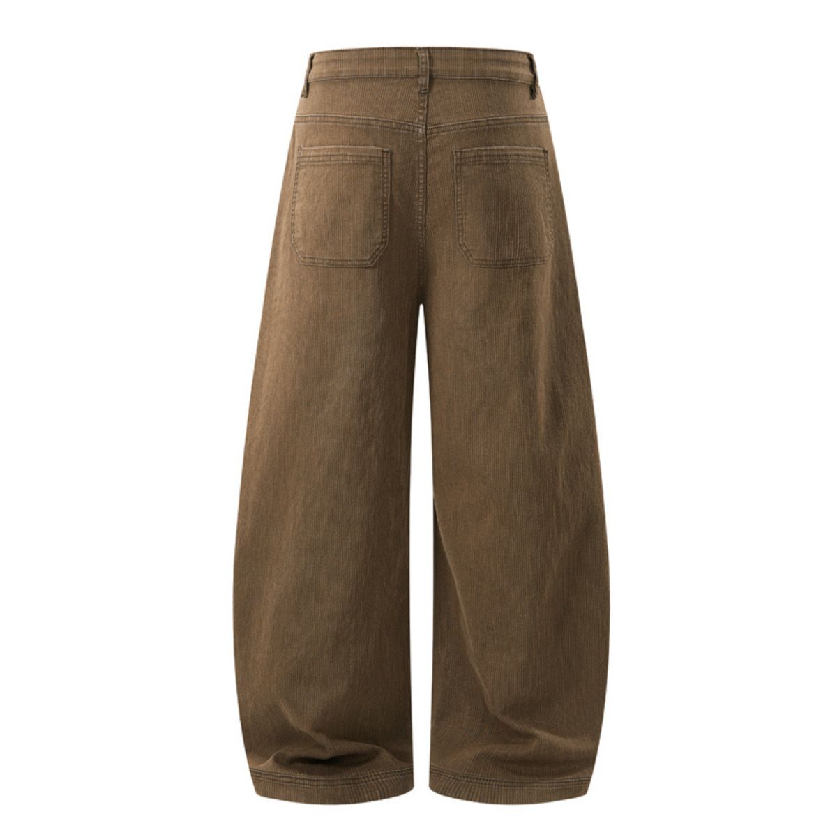 Balloon‑Cut Curved Wide Leg Trousers