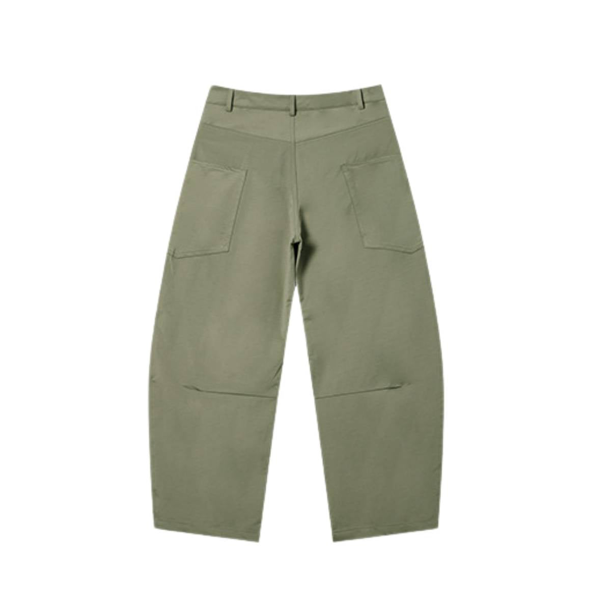Pantalones de algodón con pierna ancha y color liso