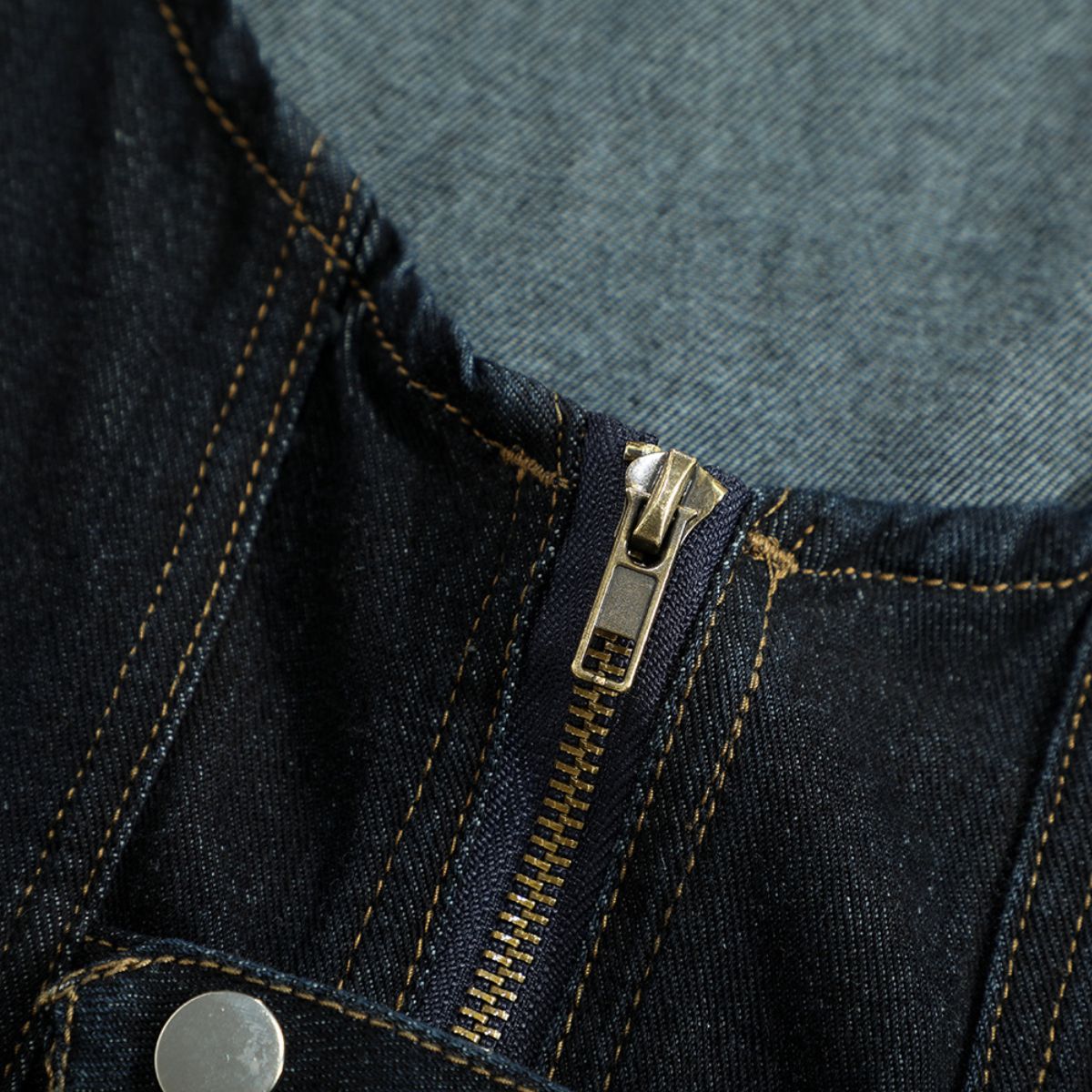 Unisex Black Zip-Up Denim Vest