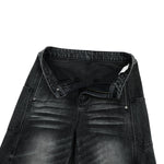 Gray Washed Workwear‑Style Wide‑Leg Jeans