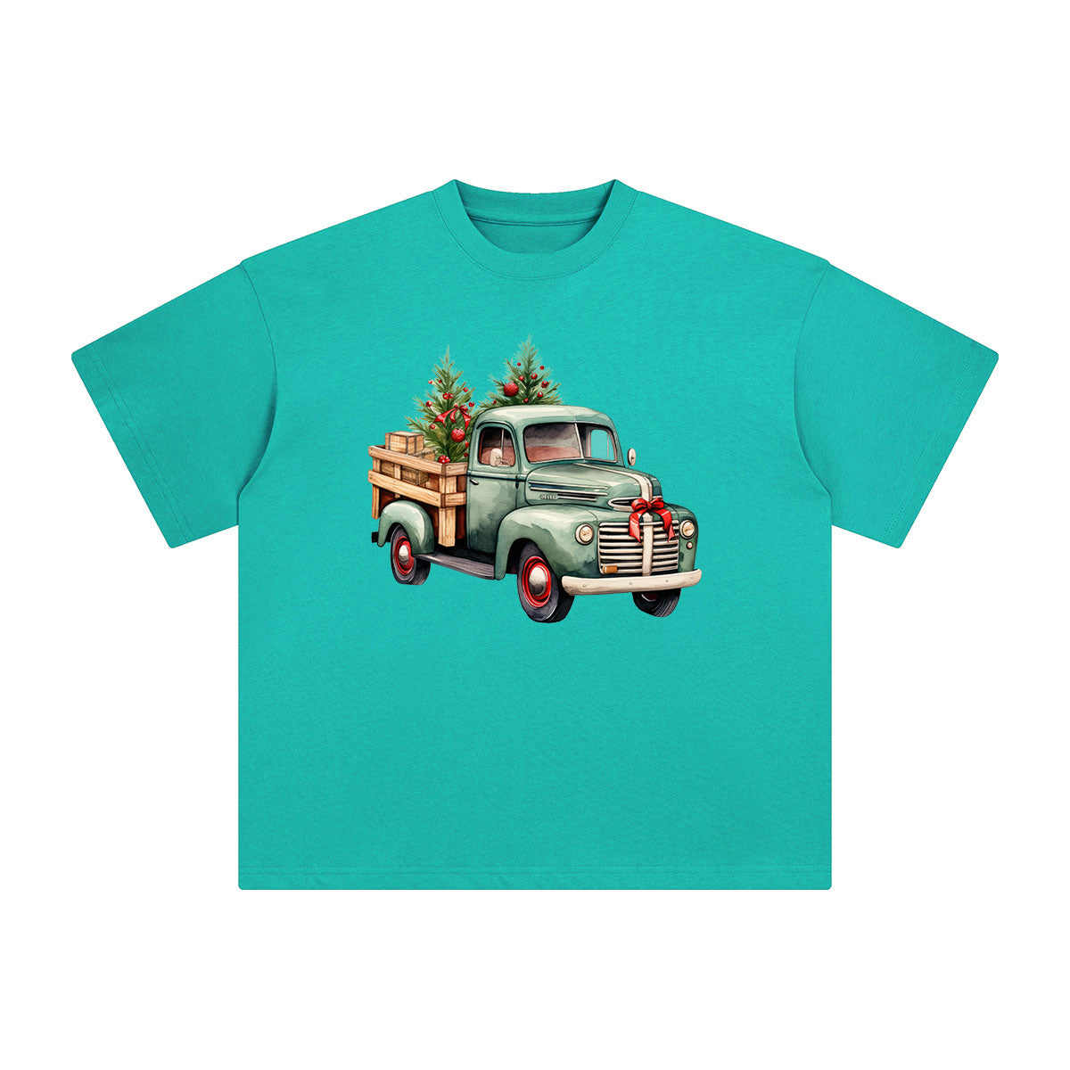 Vintage Christmas Truck Graphic Tee-INNBLAC Fashion Apparel