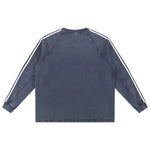 Contrast-Strap Sleeves Cotton Sweatshirt