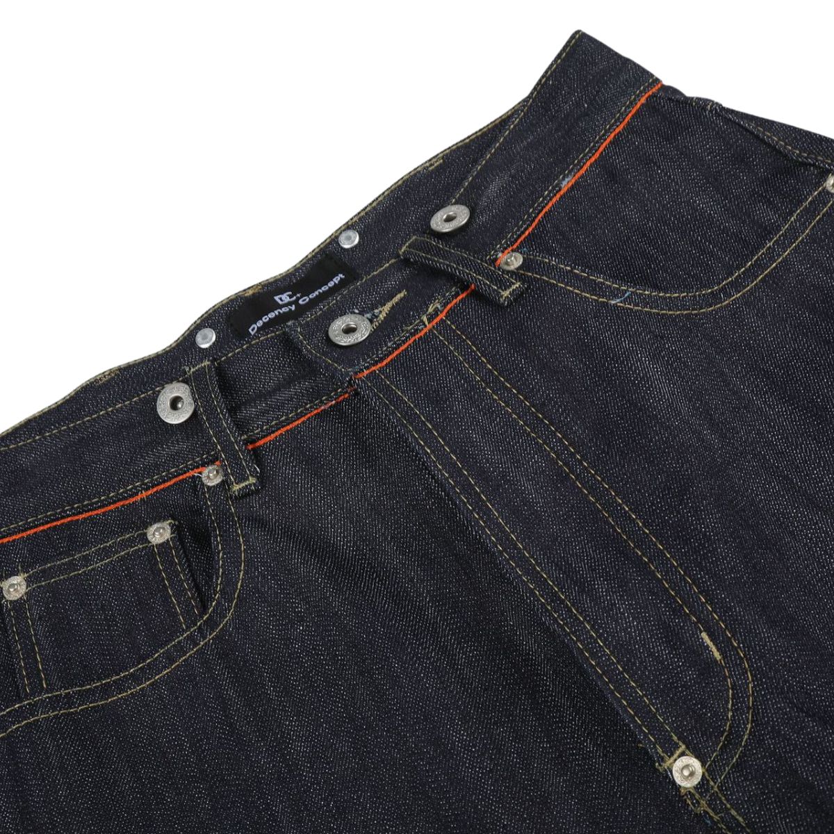 Raw Indigo Wide Leg Jeans with Metal Horsebit Detail