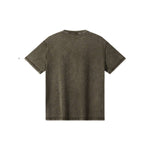 Camiseta destructiva de peso pesado con borde crudo de 10 oz