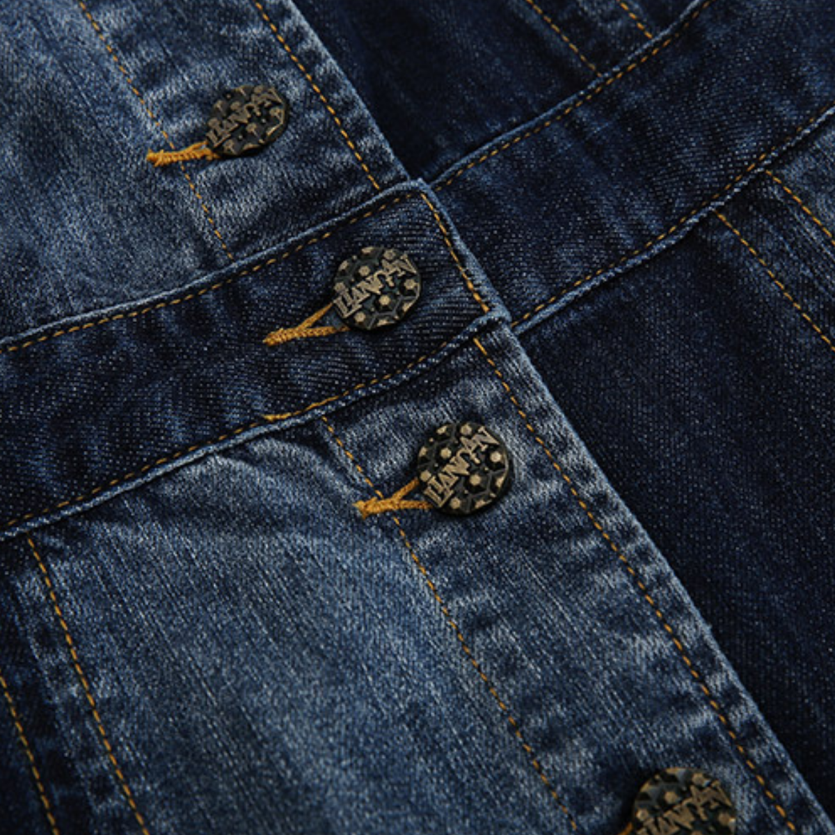 Patchwork Denim Stud-Embellished Midi Dress