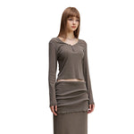 Long-Sleeve Ribbed Henley Top 8.25oz