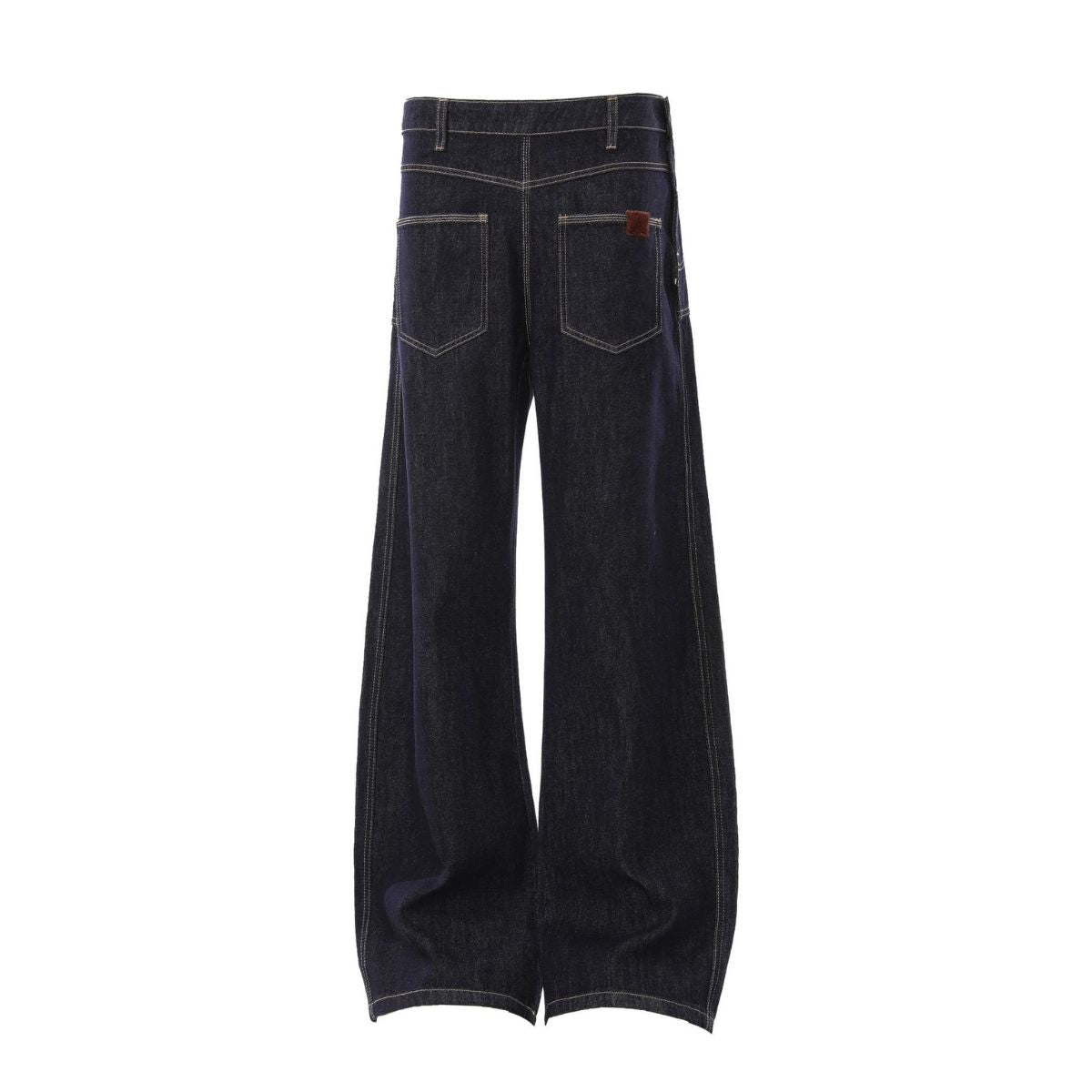 Vintage Washed Asymmetric Side Split Barrel Leg Jeans