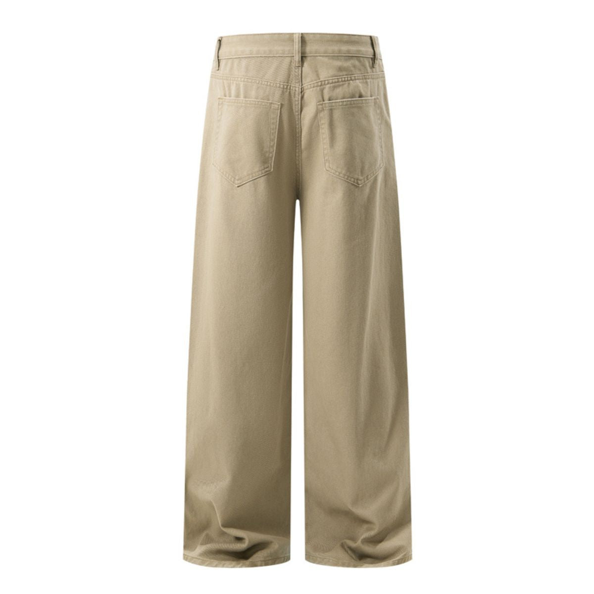 Button‑Fly Pleated Wide Leg Trousers
