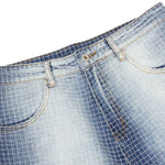 Washed Distressed Loose Fit Straight Denim Pants