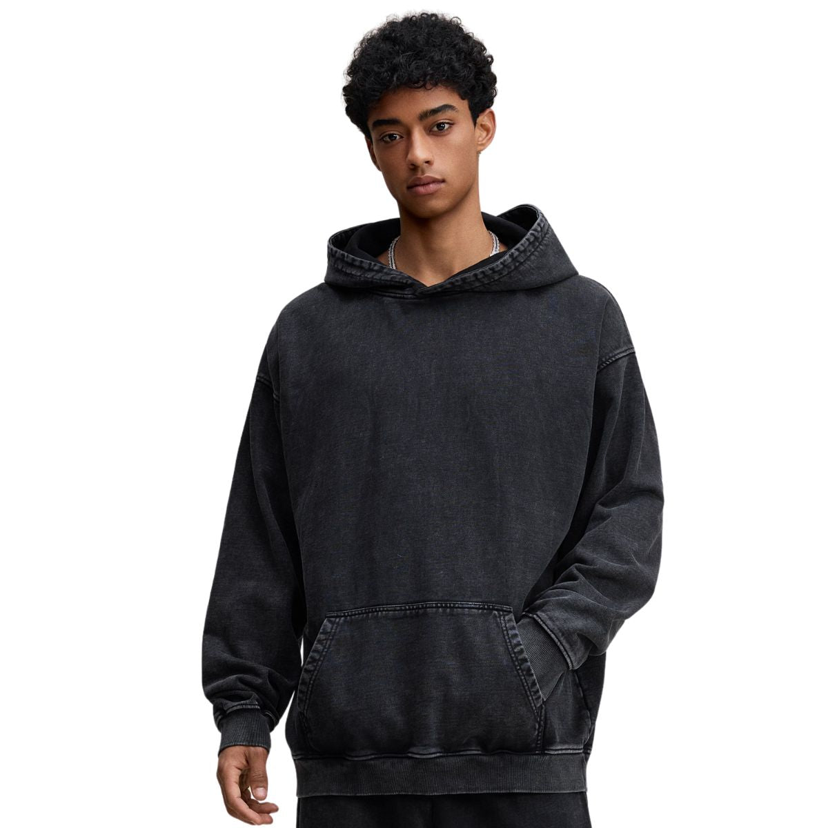 Heavyweight Washed Cotton Kangaroo Pocket Hoodie