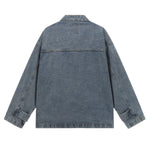 Heavy Washed Distressed Retro Simple Casual Denim Jacket