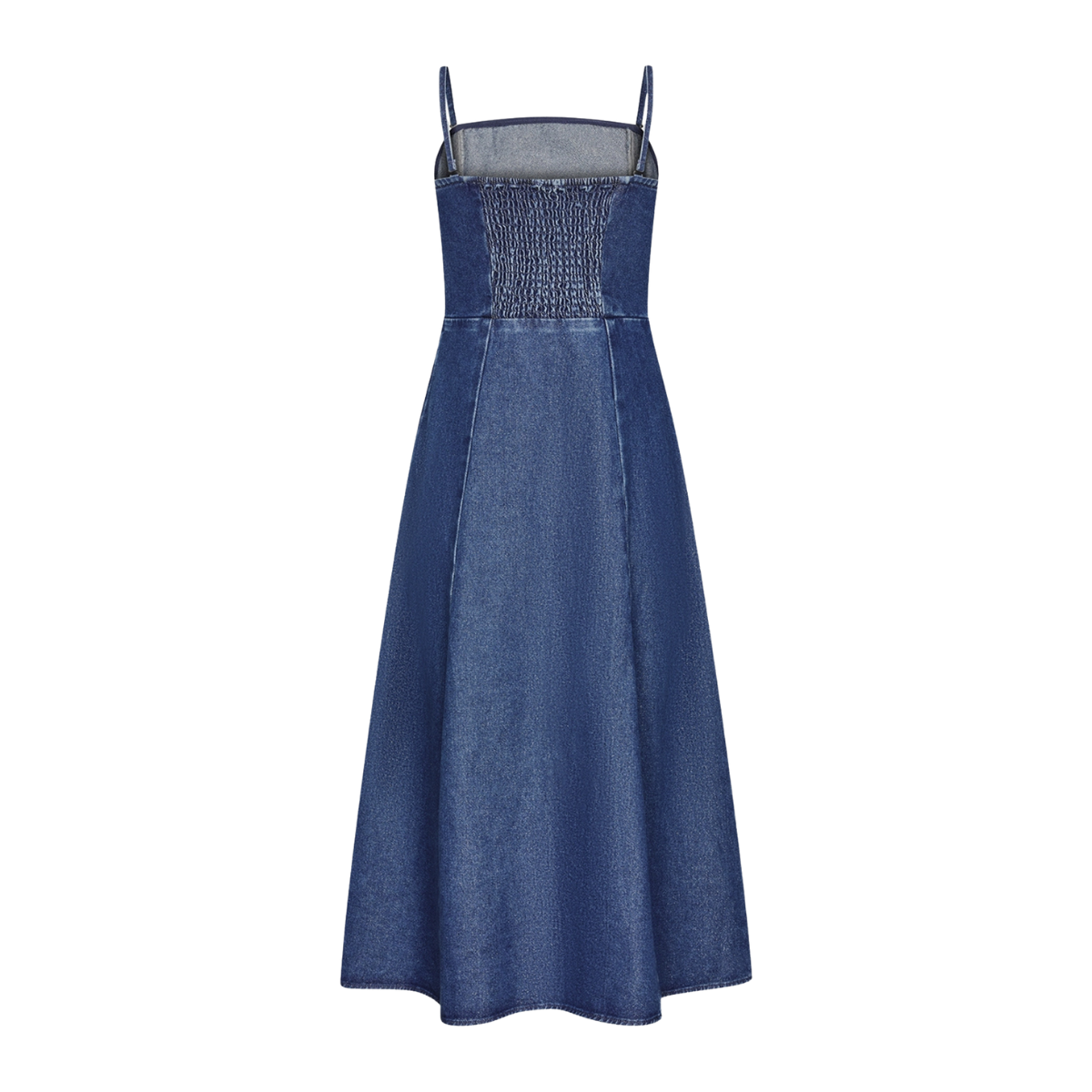 Dark Wash Spaghetti Strap Denim Midi Dress