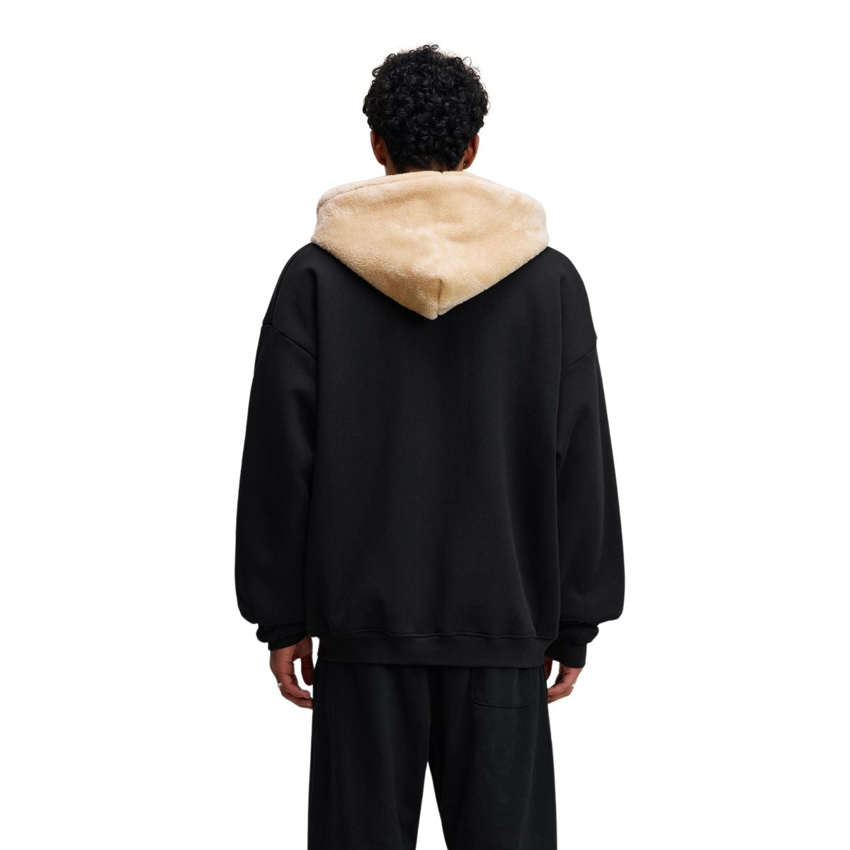 Zip-Up Loose Fit Plush-Lined Hoodie