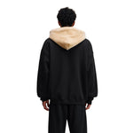 Zip-Up Loose Fit Plush-Lined Hoodie