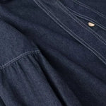 Stand-up Collar Bow Denim Blouse