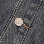 Silver Metal Flower Studs Denim Jacket