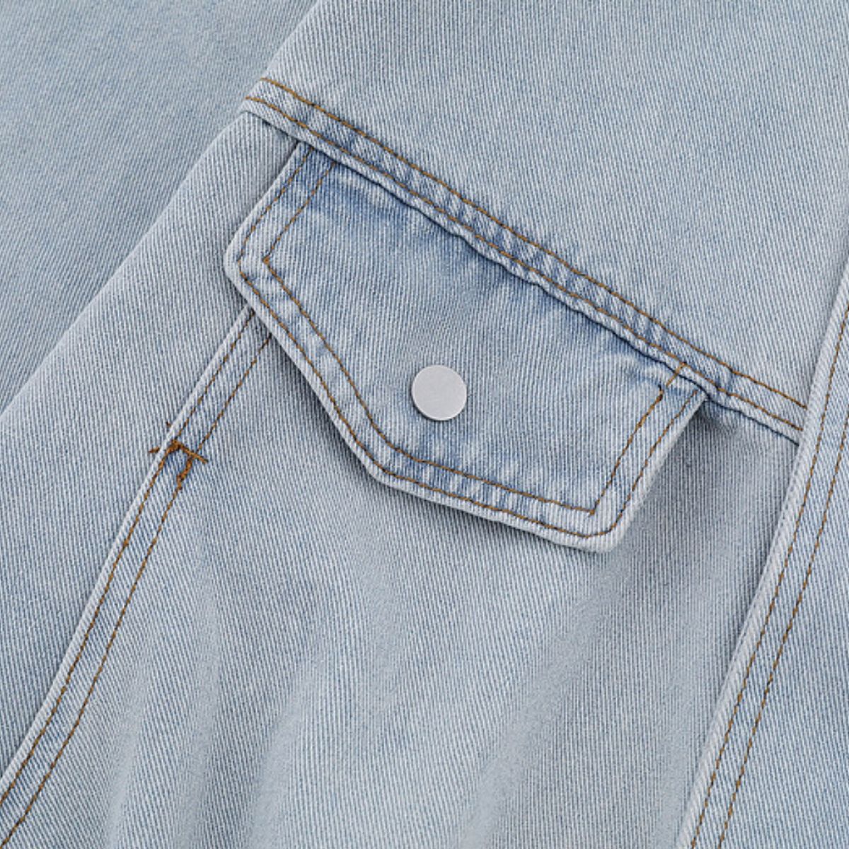 Unisex Retro Street Washed Patchwork Denim Jacket