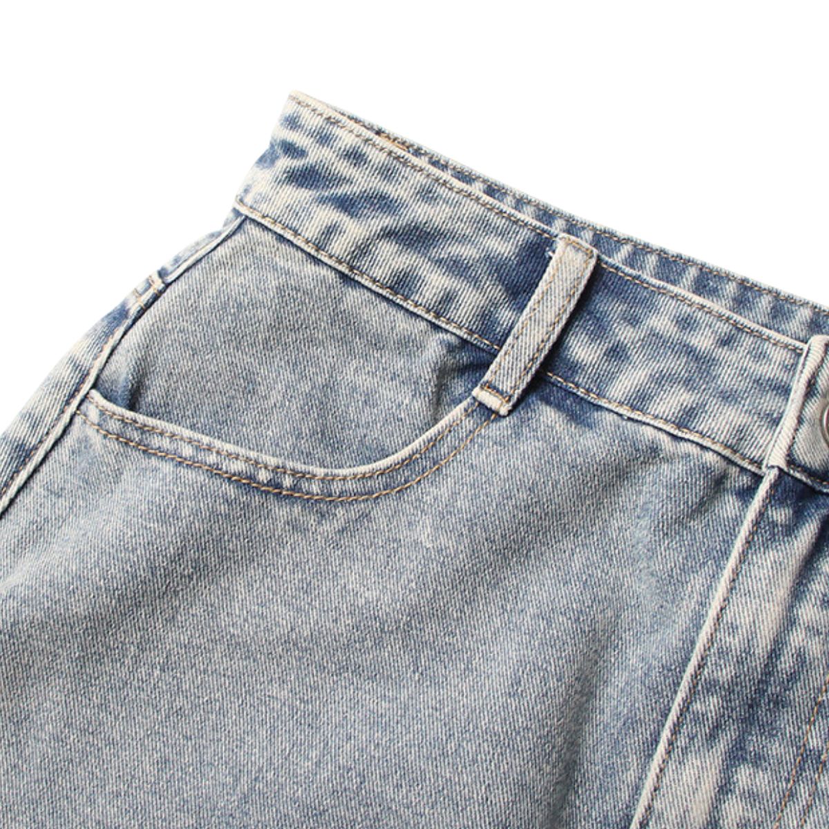 Women's Cut-Out Denim Midi Skirt