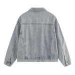 Unisex Loose Retro Workwear Washed Denim Jacket