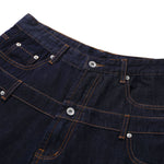 Double Waistband Wide Leg Denim Shorts