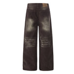 Vintage American Whiskered Corduroy Wide-Leg Jeans