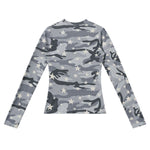 Star Camo Cropped Slim Fit Long Sleeve Layering Base Top