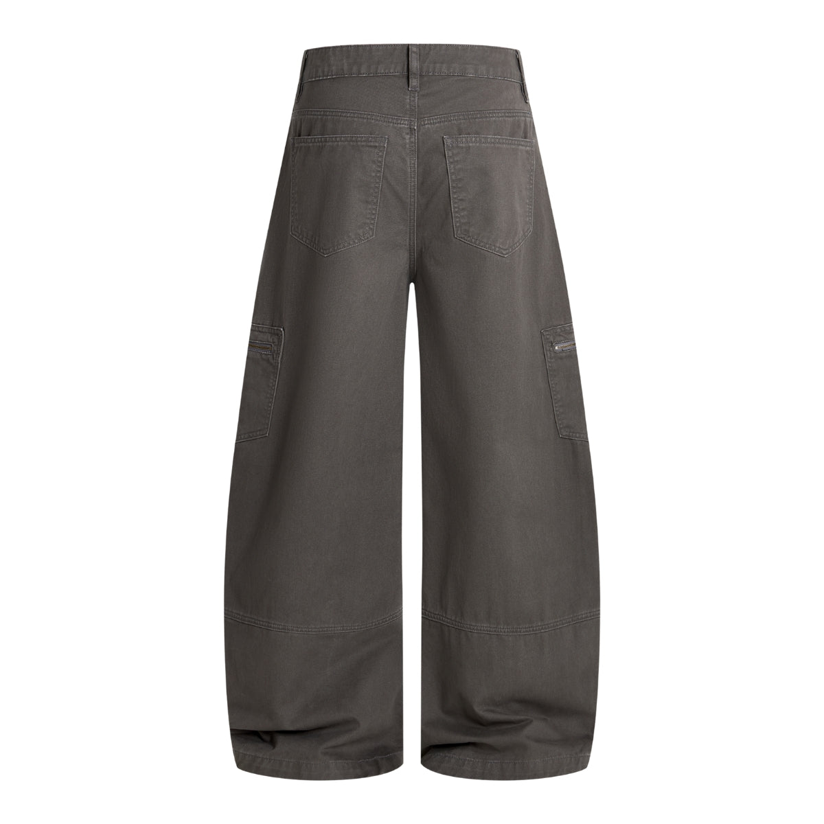 Washed Wrinkled Barrel with Zipper Pockets Cargo Pants