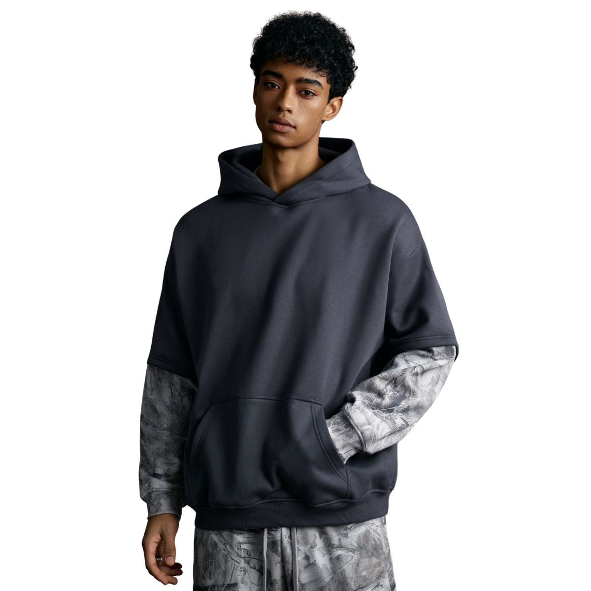 Branch Camo Two-Layer Sleeve Fleece Hoodie