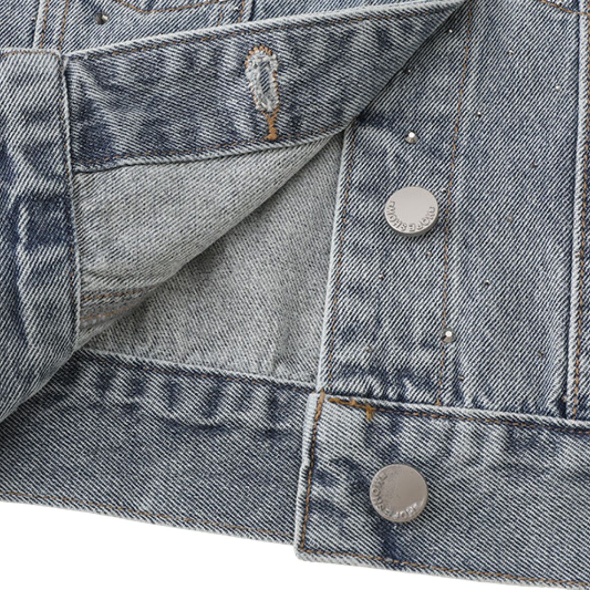 Women's Rhinestone-Embellished Denim Vest