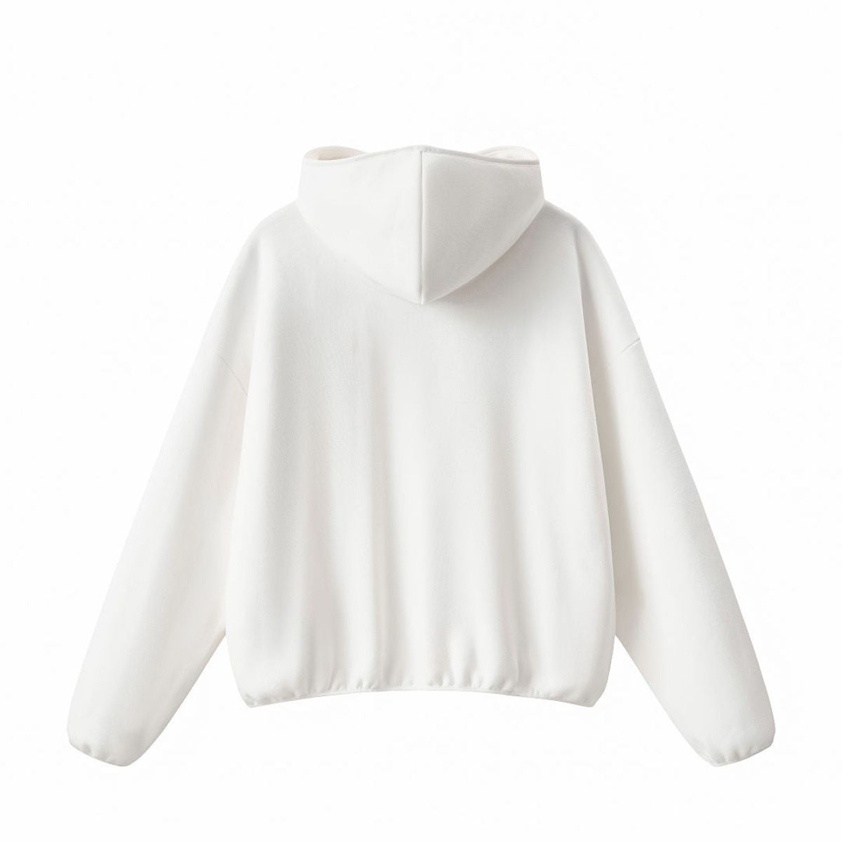 Boxy Contrast Webbing High Neck Face‑Cover Hoodie