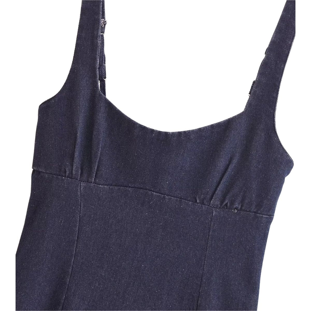 Falda vaquera con bordado de perlas y lavado vintage