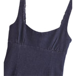 Falda vaquera con bordado de perlas y lavado vintage