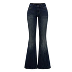 Women'sEmbroidered Y2K High Waist Stretchy Flared Jeans